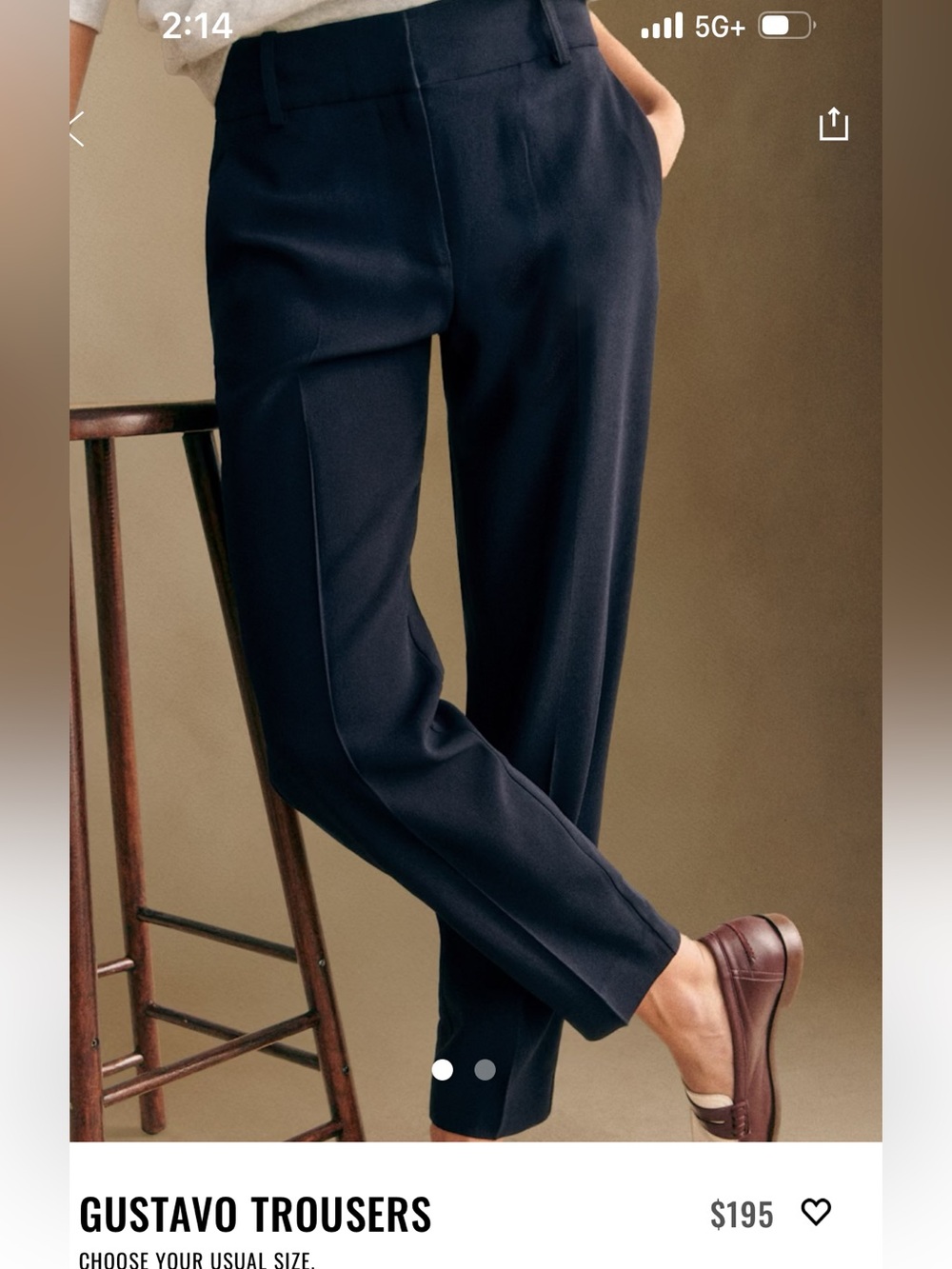 Sezane Gustavo trousers navy size 40
